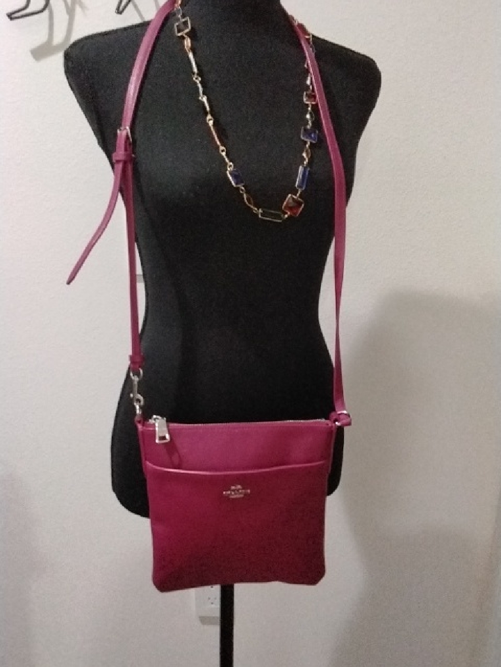 Coach Pebble Leather Crossbody Bag in Berry Pink